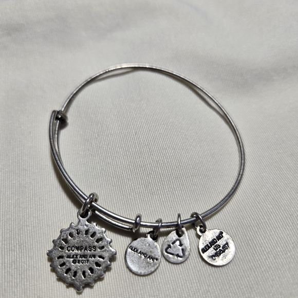 Alex and Ani Silver Compass Charm Bracelet - Picture 2 of 2